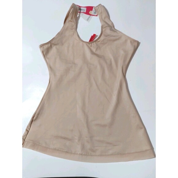 Spanx Slimplicity LG Tan No Cling Open Bust Waist Slimming Camisole Bodyshaper - Picture 7 of 12
